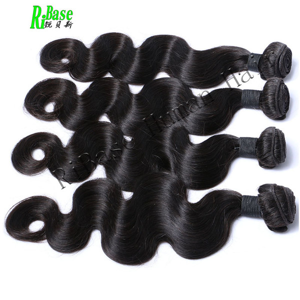 RiBase Hair Malaysian Body Wave Hair Bundles 100% Human Hair Extension Natural Color Can Be Dyed