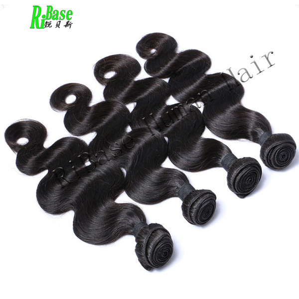 RiBase Hair Brazilian Body Wave Bundles 10-28inch Natural Color 1B Dyable Non Remy Hair Extensions 100% Human Hair Weaves