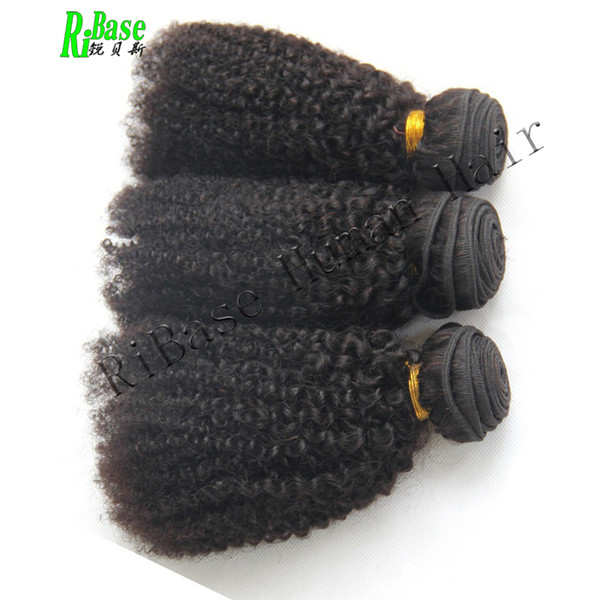 RiBase Hair Afro Kinky Curly Human Hair Weaves Brazilian Virgin Kinky Curly Hair Bundles 3Pcs/Lot