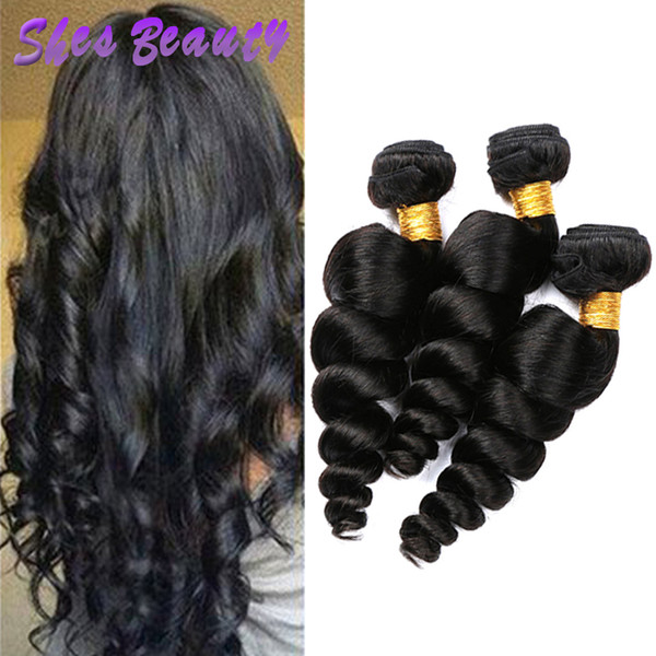 Grade 10A Brazilian Weave 3 Bundles Loose Wave Remy Hair 100% Unprocessed Brazilian Remy Human Hair Loose Wave Hair Weave Natural Color