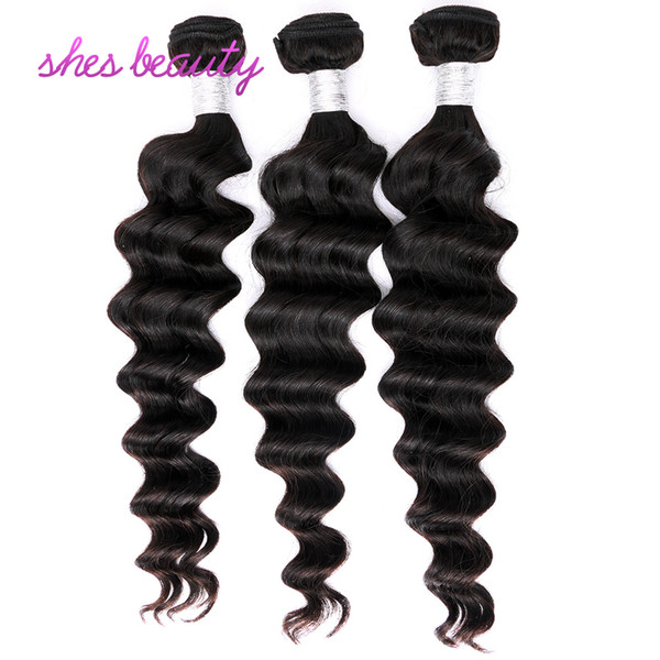 3 Bundles Loose Deep Human Hair Brazilian Virgin Hair Loose Deep Bundles 8A Brazilian Loose Deep Hair Weave Brazilian Weave Extensions