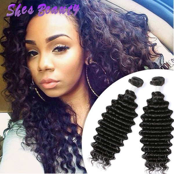 Top 10A Brazilian Deep Wave Hair 3 Bundles 100% Brazilian Remy Human Hair Good Quality Deep Wave Hair Weave Bundles Natural Color 300g