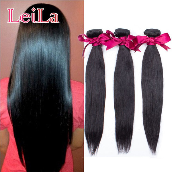 10A Brazilian Virgin Hair Unprocessed Human Hair Weaves Remy Hair 3 Bundles Silk Straight Bundles 3Pcs/set 95-100/g