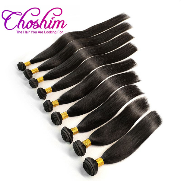 Choshim Brazilian Hair Weave Bundles Remy Straight Human Hair Extension Natural Black Color Can Be Dyed Curled 8-28 Inch