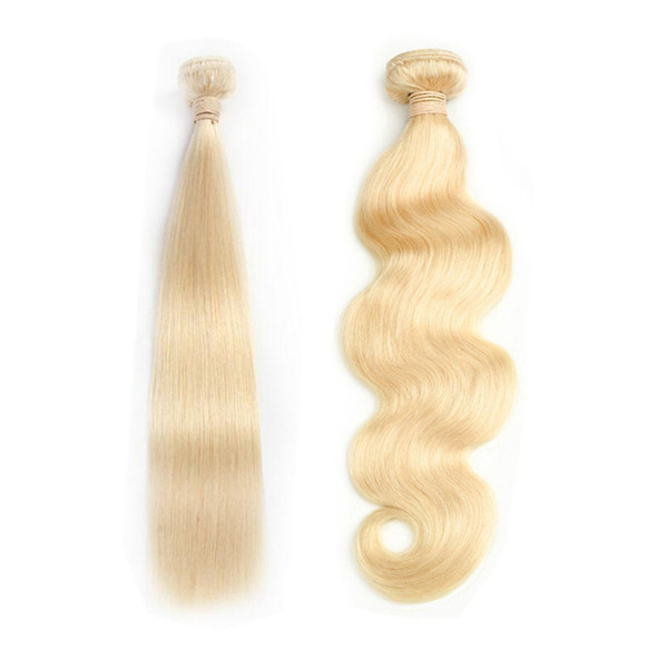 Brazilian Human Hair Weaving 613 Honey Blonde Straight Hair Bundles 1PC Remy Hair Bundles 12-30 Inch Body Wave Can Buy 3-4 Bundles