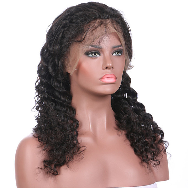 130% 150% 180% Density Deep Wave Lace Front Full Lace Wigs With Baby Hair For Black Women FDSHINE