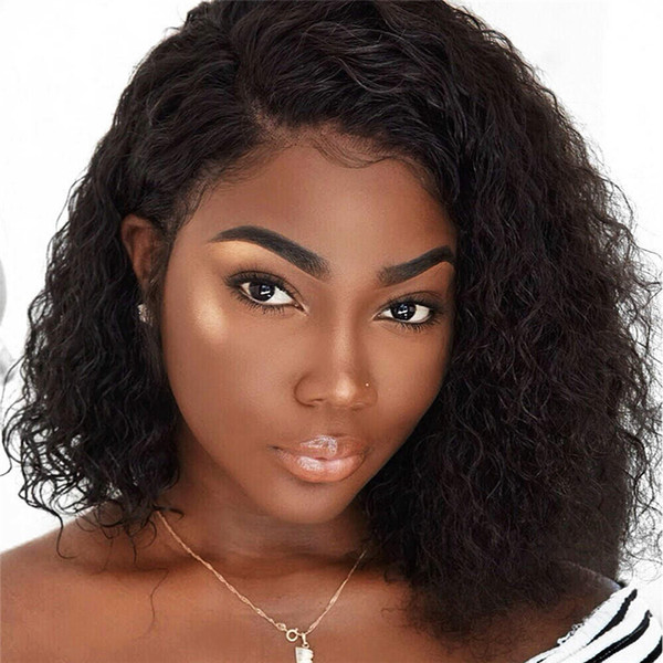 Short Curly Lace Front Human Hair Wigs For Black Women Brazilian Hair Bob Wig With Bady Hair Pre Plucked