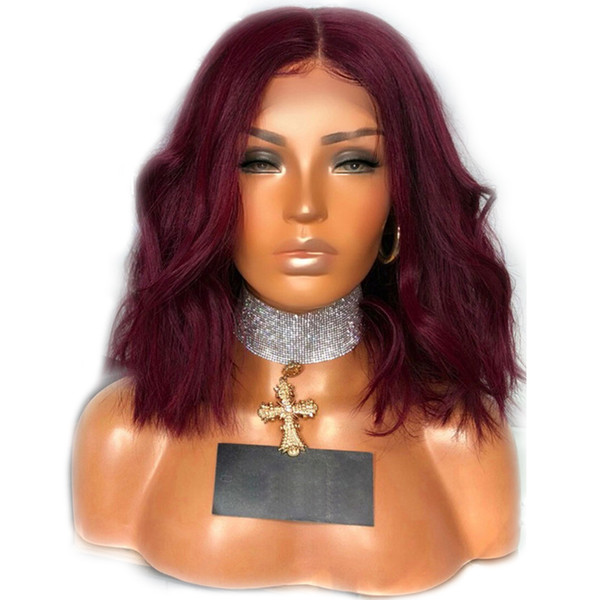 Burgundy Full Lace Human Hair Wigs Brazilian Remy Hair Wine Red 150% Density 13X6 Lace Front Wigs