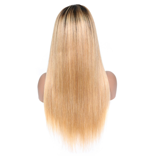 Full Lace Human Hair Wigs Straight Natural Hairline Brazilian Remy Hair Lace Front Wigs With Baby Hair Bleached Knots