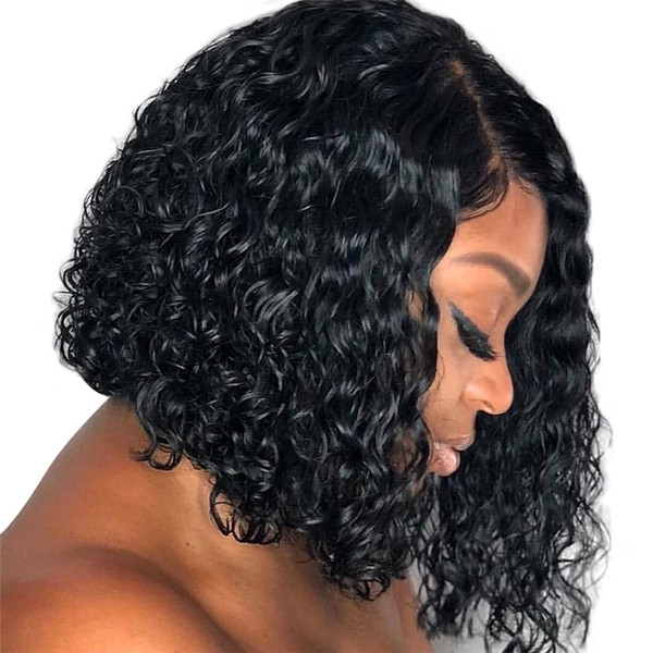 Brazilian Remy Short Curly Human Hair Bob Wig Full End 13*6 Lace Front Human Hair Wigs For Women Pre Pluck