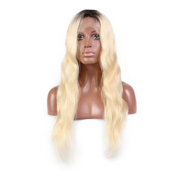 1B 613 Blonde Ombre Color Remy Brazilian Full Lace Wig Long Pre Plucked Glueless Lace Front Human Hair Wigs for Black Women