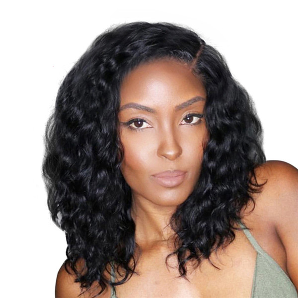 Short Lace Front Human Hair Wigs Brazilian Natural Wave Remy Hair Bob Wig For Black Women Pre Plucked with Baby Hair