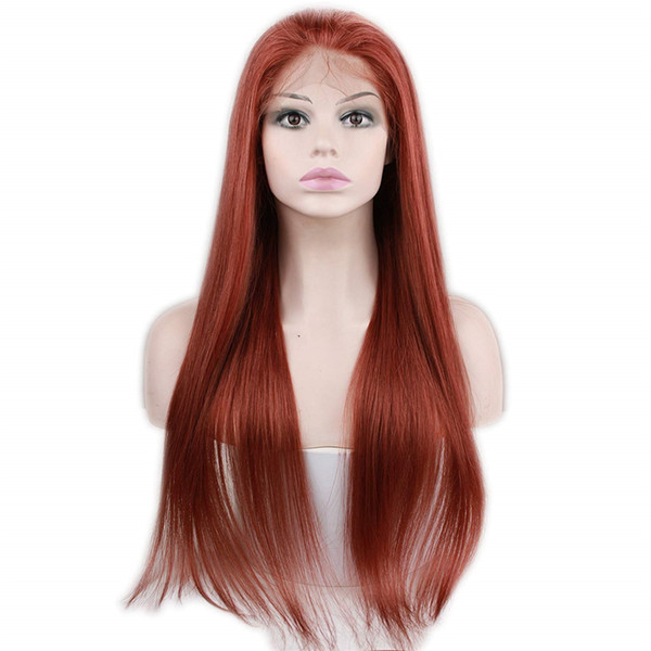 #35 Color Lace Front Human Hair Wigs Brazilian Human Hair Wig Straight with Baby Hair Pre Plucked Lace Wig for Women