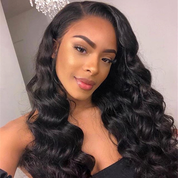 LIN MAN Loose Wave Lace Front Human Hair Wigs With Baby Hair Brazilian Remy Hair Lace Wigs Pre-Plucked Hairline Bleached Knots