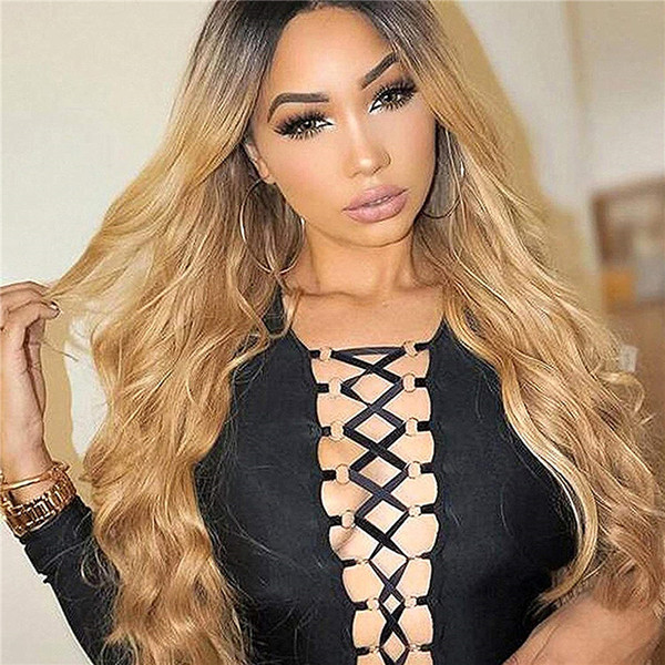 1b/27 Ombre Honey Blonde Deep Part Lace Front Wigs with Baby Hair Brazilian Remy Human Hair Lace Front Wigs for Black Women