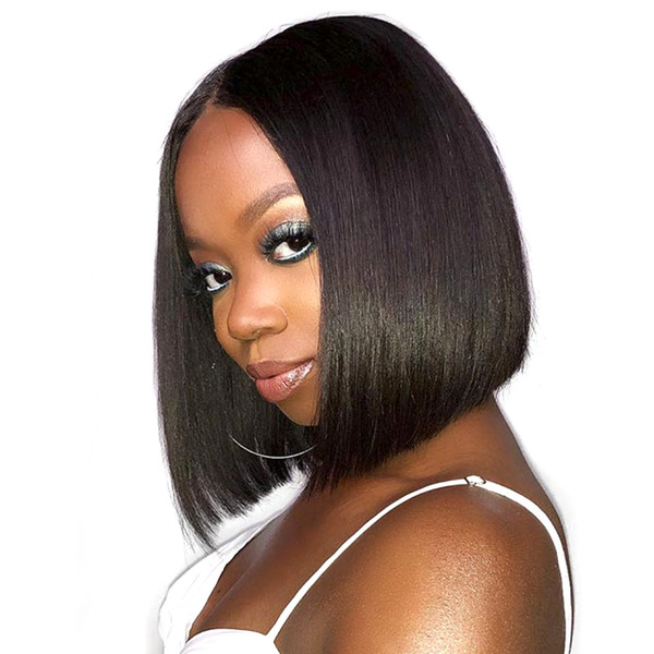 Glueless Bob Wig Brazilian Straight Short Lace Front Human Hair Wigs For Women Pre Plucked With Baby Hair Remy Hair