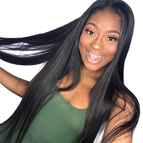 13*6 Straight Long Lace Front Human Hair Wigs Brazilian Remy Hair Wig For Black Women Pre Plucked With Baby Hair