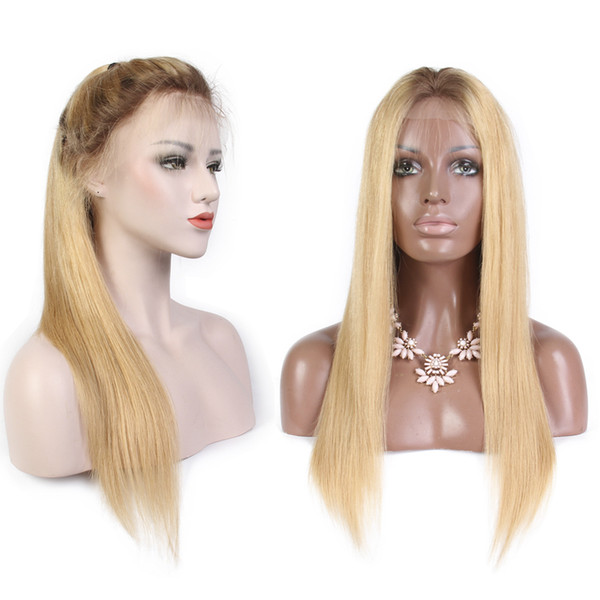 LIN MAN Lace Front Human Hair Wigs with Baby Hair Glueless Lace Wigs with Natural Hairline Brazilian Remy Blonde Hair