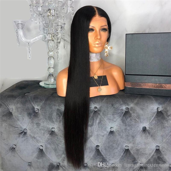 13x6 Lace Front Human Hair Wigs Pre Plucked Hair Line Brazilian Remy Straight Full Lace Wig With Baby Hair