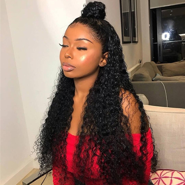 360 Lace Frontal Human Hair Wigs For Black Women Remy Brazilian Curly Lace Front Wigs With Baby Hair Pre Plucked