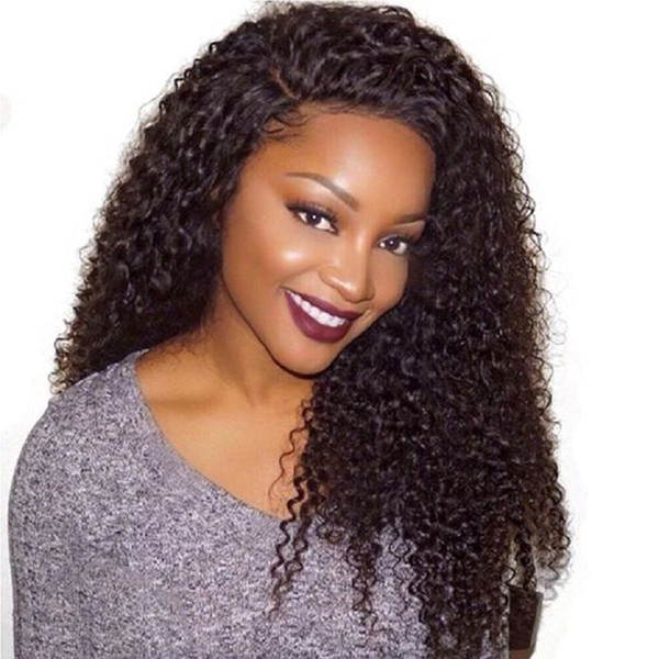 kinky curly lace front human hair wigs for black women brazilian hair wig pre plucked with baby hair