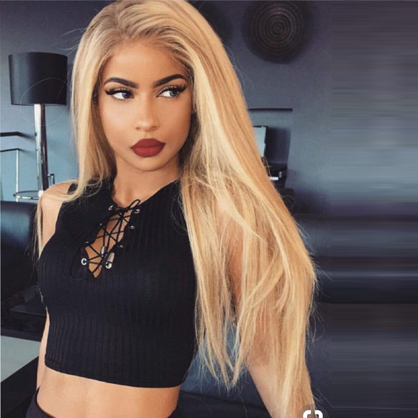 LIN MAN Blonde Lace Front Wig Full Lace Human Hair Wigs Pre Plucked With Baby Hair Natural Straight Remy Hair