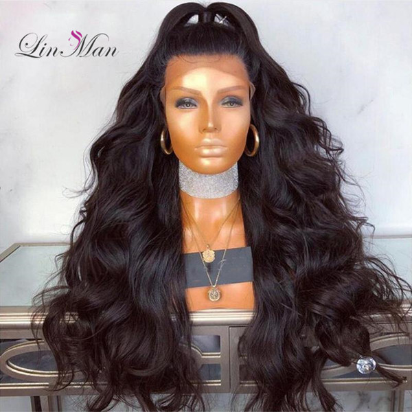 Brazilian Remy Human Hair Body Wave Lace Front Wigs With Baby Hair Around Cap Full Lace Wig Pre-Plucked Hairline LIN MAN