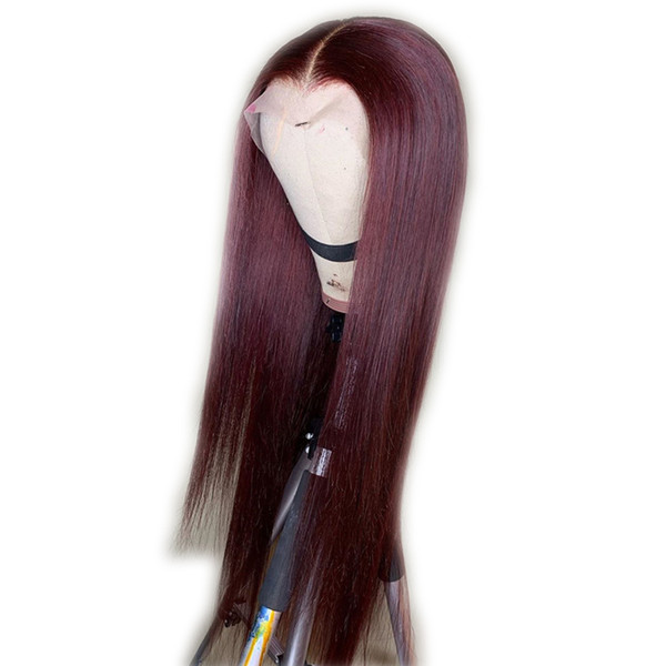 #99J Full Lace Human Hair Wigs Straight Brazilian Hair Glueless 360 13X6 Lace Front Wigs Middle Part 150% Density