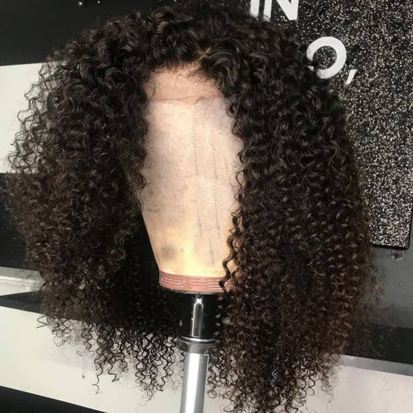 13*6 Lace Frontal Wigs Pre-Plucked Curly Human Hair With Baby Hair Bleached Knots Brazilian Remy Wig
