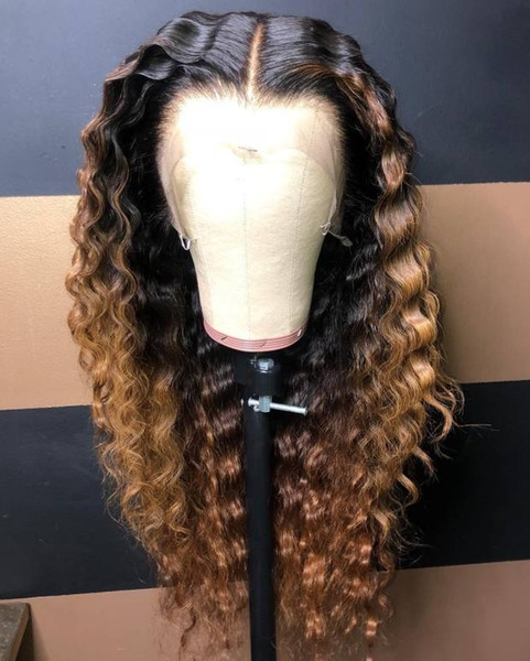 Full Lace Wigs Lace Front Wig Pre Plucked With Baby Hair Brazilian Remy Honey Curly Human Hair Wigs