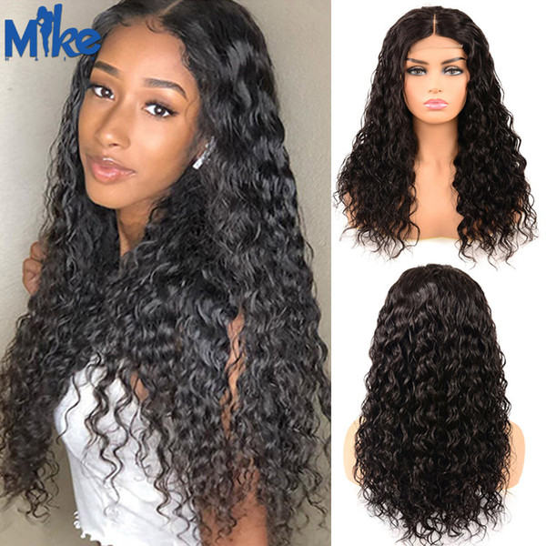 4x4 Lace Closure Wig With Baby Hair Brazilian Peruvian Malaysian Water Wave Remy Hair Human Closure Wigs For Black Women