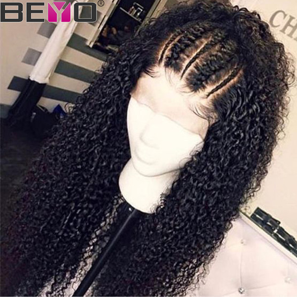 360 Lace Frontal Wig Pre Plucked With Baby Hair Malaysian Kinky Curly Lace Front Human Hair Wigs For Women Remy 150 Density Beyo