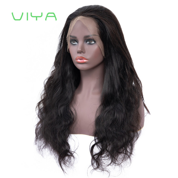 VIYA Hair 8A Brazilian Mink Body Wave full lace human hair wigs Peruvian Lace Front Wigs Non-Remy Lace Frontal Wigs 