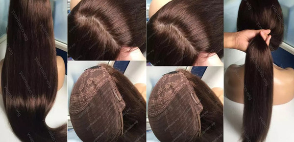 Jewish Wigs Grade Human Hair Light Brown Color#4 Best Sheitels 5.5x6 Silk Top Jewish Wigs Finest Mogolian Virgin Hair 100% Kosher Wigs