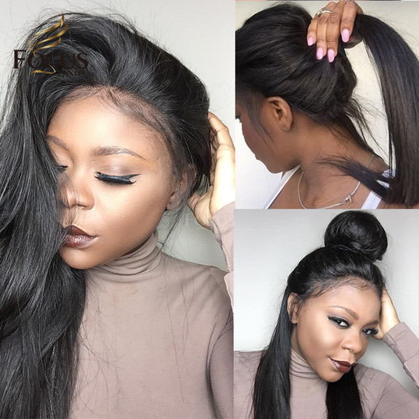 Brazilian Full Lace Wig Silky Straight Lace Front Wigs Pre plucked Virgin Human Hair Wigs For Black Women With Baby Hair Natural Hair Line