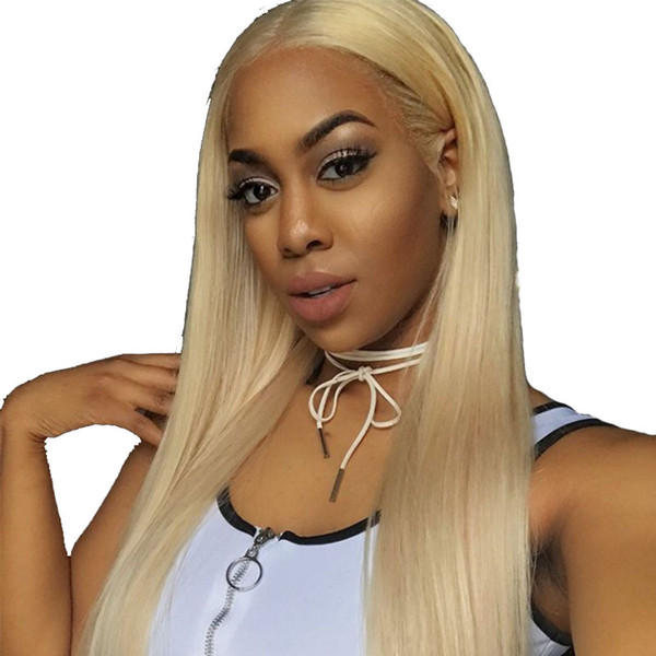 Brazilian 613 Blonde Full Lace Human Hair Wig Blond Lace Front Wigs Bleached Knots Free Part