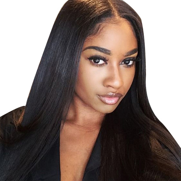 Glueless Brazilian Lace Front Human Hair Wigs 130 Density Remy Hair Straight Full Lace Wig With Baby Hair Natural Pre Plucked Hairline