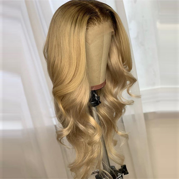 Ombre Color 13X6 Deep Part Lace Front Human Hair Wigs Pre Plucked Hairline Brazilian Wave Full Lace Wig with Baby Hair for Women