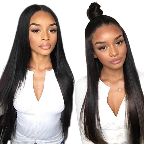 Straight 13x6 Lace Front Human Hair Wigs 360 Lace Frontal Wig 130 150 180 Density Peruvian Remy Hair Wig