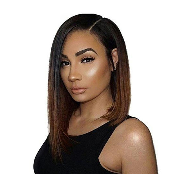 1b/4 Ombre Bob Lace Front Human Hair Wigs Side Part Lace Front Human Hair Wigs Pre Plucked With Baby Hair For Women