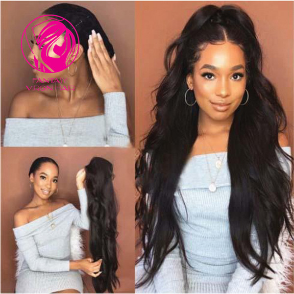 Fantasy Body Wavy Full Lace Human Hair Wigs with Baby Hair Remy Hair Pre Plucked Middle Part Lace Wig for Black Women