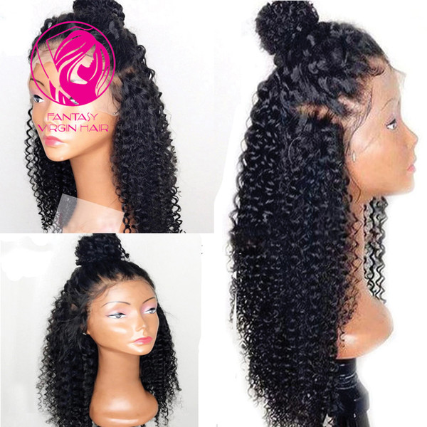 Fantasy Virgin Hair Lace Front Human Hair Wigs 130%/150% Density Kinky Curly Lace Front Wig Pre Plucked with Baby Hair