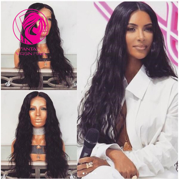 Fantasy Virgin Hair Full Density Loose Wave Lace Front Human Hair Wigs Natural Black Pre Plucked Lace Front Wig with Baby Hair