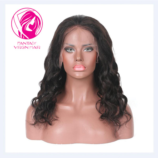 Fantasy Glueless Cap Full Lace Wigs For Black Women Lace Wig 130% Density Brazilian Remy Wave Human Hair with Baby Hairs Freestyle