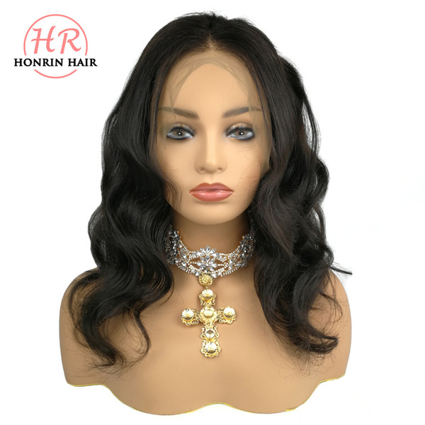 Honrin Hair 360 Lace Wig Natural Wave Pre Plucked Hairline Bleached Knots Malaysian Virgin Human Hair Lace Wig 150% Density With Baby Hair