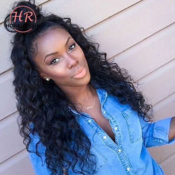 Honrin Hair 360 Lace Wig Deep Curly Full Lace Wig Curly Brazilian Virgin Human Hair Pre Plucked With Baby Hair Lace Front Wig