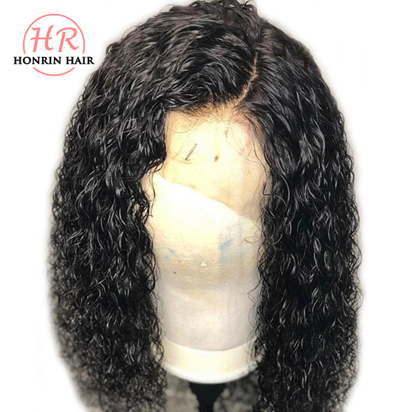 Honrin Hair Deep Curly 360 Lace Wig Peruvian Virgin Human Hair Curly Pre Plucked Hairline Bleached Knots 150% Density With Baby Hair