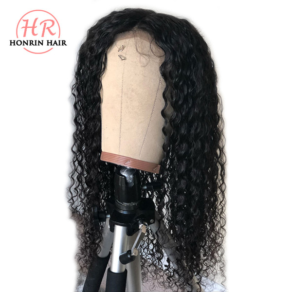 Honrin Hair Deep Curly 360 Lace Wig Brazilian Virgin Human Hair Pre Plucked 150% Density Full Lace Wig Bleached Knots With Baby Hairs