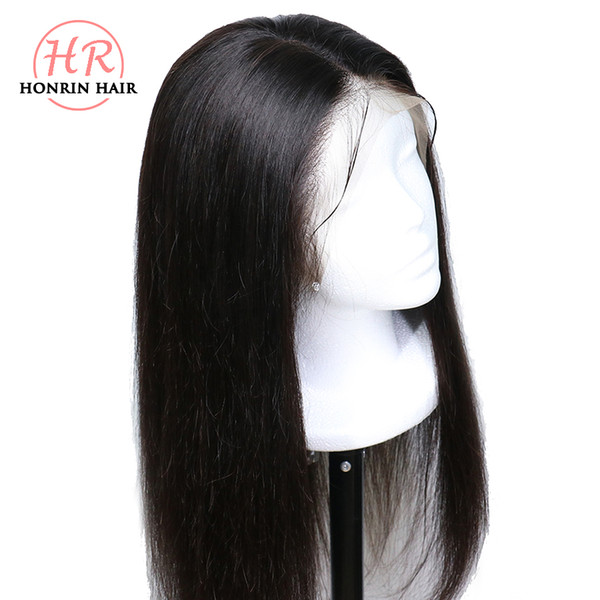 Honrin Hair 360 Lace Wig Silky Straight Pre Plucked Hairline Brazilian Virgin Human Hair Bleached Knots 150% Density With Baby Hair