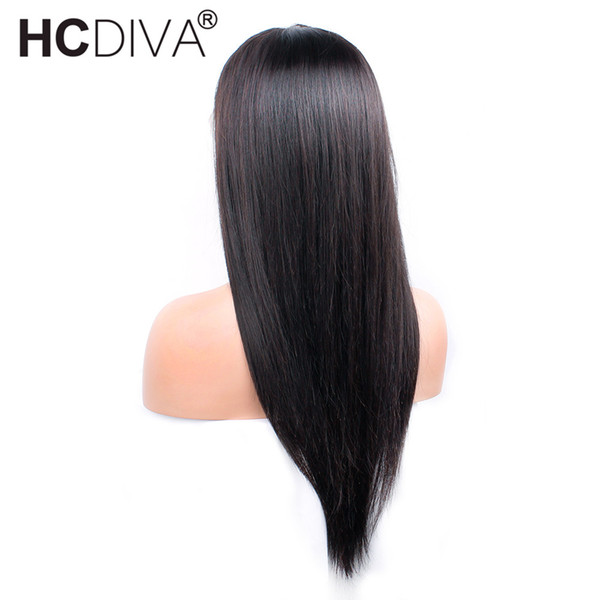 Brazilian Virgin Hair Lace Front Human Hair Wigs For Black Women Sily Straight Wig With Baby Hair Natural Hairline Natural Black Color